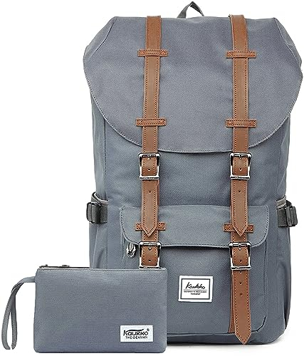 KAUKKO Rucksack Damen Herren Studenten 17 Zoll Backpack für 15 Notebook Lässiger Daypacks Schüler Bag für Wandern 46 cm, 22.4 L