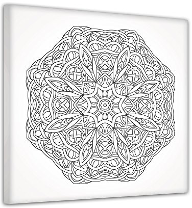 Bilderdepot24 Mandala III - Ausmalbild auf Leinwand, aufgespannt auf Rahmen - Quadrat-Format - 50x50 cm