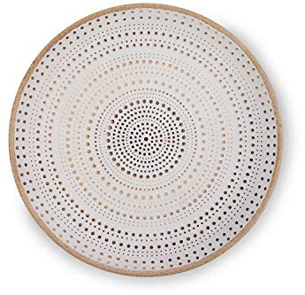 Flanacom Deko Tablett Dekoschale mit Verzierungen als moderne Tischdekoration Tischdeko Wohnung (Weiß)