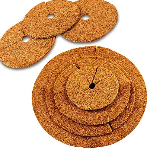 MW.Shop.24 Kokos-Mulchscheibe - 5er Pack - 28 cm/Kübelabdeckung/Winterschutz für Topfpflanzen/Pflanzenschutzmatte/Unkrautschutzmatte