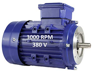 Elektromotor Dreiphasig, 1,5 kW / 2 PS, 220/380 V, 3000 U/min, B14 (Flansch 140 mm), Größe 90L, Achse 24 mm