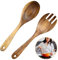 LWZko 2 Pieces Wooden Salad Servers, Wooden Spoon Fork, Wooden Salad Spoon And Fork Set, Wooden Salad Spoon, Natural Acacia Wood Portable Handmade Salad Fork Spoons for Salad Making, Kitchen Utensil