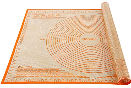 Silicone Pastry Mat 36'' By 24'' Extra Large Baking Mat with Measurements for Dough Rolling, Kneading Board, Kitchen Counter Mats for Dough, Pastry, Fondant, Pie Crust, Cookies, Bread, Pasta, Pizza