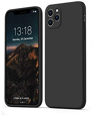 GOODVISH Hülle für iPhone 11 Pro Max Ultra Dünn Silikon Schutz, Schwarz | Kameraschutz und Bildschirmschutz Phone Case, Voll abgedeckte stoßfeste Handyhülle für iPhone 11 Pro Max 6,5 Zoll