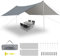 WADEO Large 12x16FT Camping Tarp, Waterproof Tarp with Heavy-Duty Fabric & Poles, Hammock Tent For Camping, Hiking, Comes with Luminous Pegs & Hammer, Easy to Set Up (Grey)