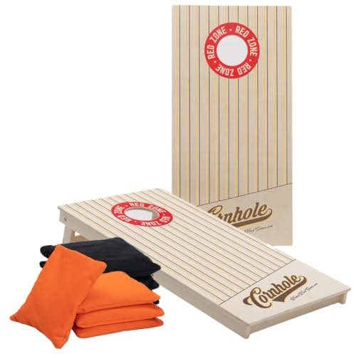 Set Cornhole – 120 x 60 cm – Wicked Wood – Design Sport Vintage – Stampa UV Diretta su Legno (100%) – Raccomandazione Ufficiale ACL – Include 2 x 4 Sacchetti – Per Interni & Esterni