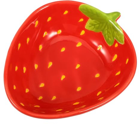 ABOOFAN Ceramic Strawberry Bowl 5.1 Inch Dessert Bowl for Fruit Salad Snacks and Pasta with Scratch-Resistant Finish Adorable Serving Dish for Home and Party Use