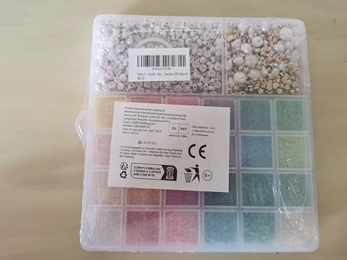Perlen für Armbänder, 24 Bunte Makkaron Matte Glasperlen zum Auffädeln, 3mm Perlen Set,Armbänder Selber Machen Charm Kit für DIY Bracelet Making, Feiertage, Partys, Weihnachten (24 Colors+2)
