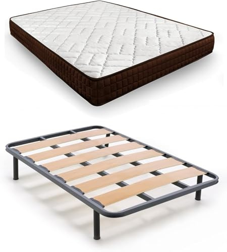 HOGAR24 ES - Cama Completa con Somier de Lama Ancha y Colchón Dream Flex Transpirable - Medida: 150x190 cm