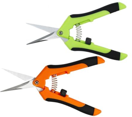 HAISHANG 2Pcs Professional Pruning Shears, Trimming Scissors Straight Tip, Gardening Hand Pruner Pruning Secateurs with Stainless Steel Blades, Garden Scissors for Fruit Branch Bonsai Flower Plants