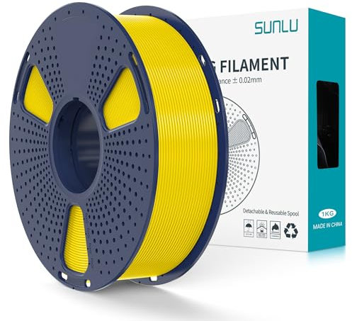 SUNLU PLA+2.0 Filament 1.75mm, Upgrade PLA Plus 3D Drucker Filament, Stärker und robuster, High Speed PLA+ Filament, Maßgenauigkeit +/-0,02mm, 1KG 3D Druck PLA+ Filament, Gelb