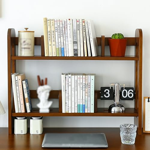 Schreibtisch-Bücherregal aus Holz, hohles Design, mit mobilem Holzbrett, 76,2 cm, Braun