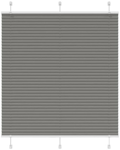 vidaXL Plissee Anthrazit 120x150 cm Stoffbreite 119,4 cm Polyester, Faltrollo, Klemmfix, Plisseerollo, Jalousie, Rollo, Plisseerollo für Fenster