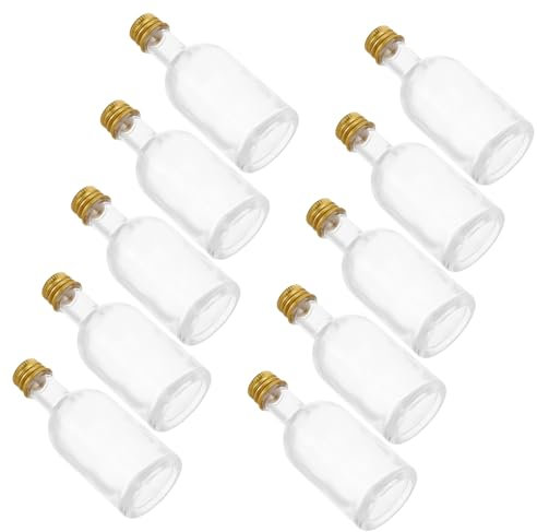 ORFOFE 10stücke Pack Kleine Glasflaschen Mit Verschlussdeckel Transparente Miniflaschen Aus Glas Für Flüssigkeiten Medikamente Und Getränke