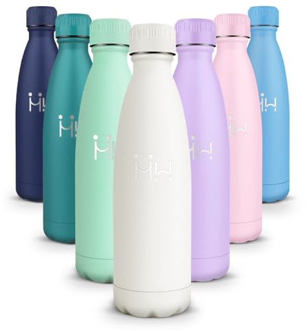 HoneyHolly Botella Termica 500ML - Botella agua Acero Inoxidable, Termo con pared Doble Aislamient, de Fugas, Cantimplora Termica para Niños, Deportiva, Gym - Conserva 12 Horas Caliente, 24 frio