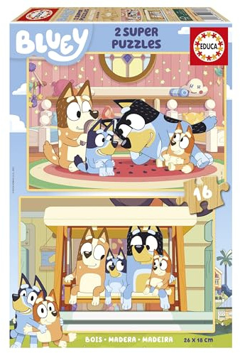 Educa - Holzpuzzle Kinder | 2x16 Teile Holzpuzzleset | Holzpuzzle Kleinkind Kinderpuzzle | ab 3 Jahren (20347)