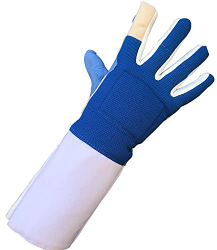 PHATM Fechthandschuh Trainingsausrüstung Professioneller Handschutz rutschfeste Handschuhe Fechthandschuhe für Den Wettkampf(Blue (Right),L)