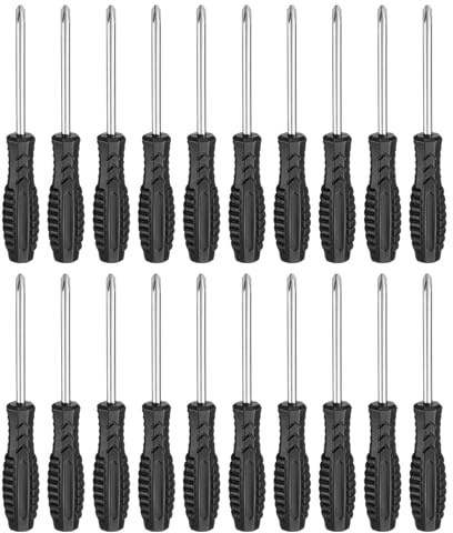 sourcing map Lot de 20 mini tournevis cruciformes PH2 #2 de 14,5 cm de long en acier au carbone avec poignée ergonomique pour réparation de bricolage, noir