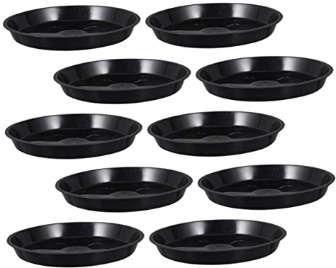 Toyvian 10pièces Plateau Plastique pour Pot De Fleurs Plaque Ronde Bac à Eau pour Plantes Design Simple