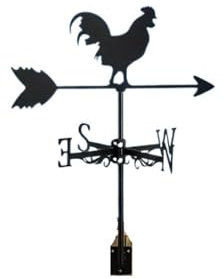 Banderuola a forma di gallo in ferro battuto, decorazione da esterno a forma di nido d'uccello, artigianato in metallo for giardino, decorazione for tetti, banderuola a vento for tetto, accessori agri