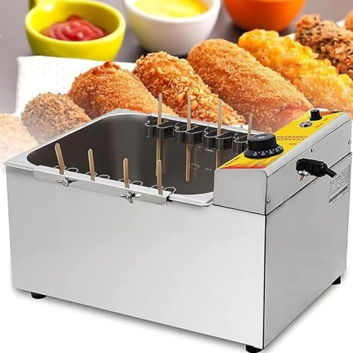Friggitrice Elettrica Professionale 12 Litri, Per Hot Dog Coreani Al Formaggio, Waffle Stick, Friggitrice Elettrica Per Mozzarella, Corn Dog, Attrezzatura Per Friggere Salsicce