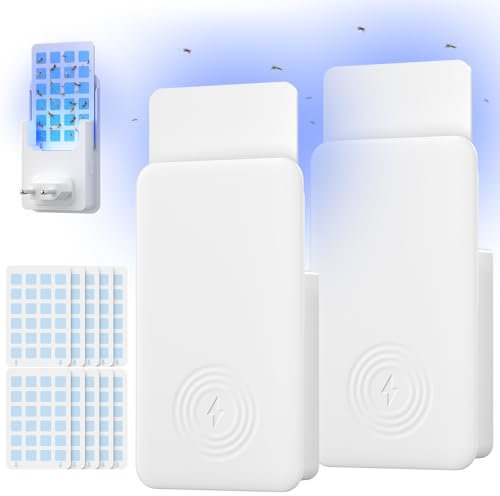 OUSFOT Trampa para Insectos,2 Dispositivos 10 Tarjetas Trampa Mosquitos Adecuado para Sala de Estar, Habitación, Cocina, Oficina