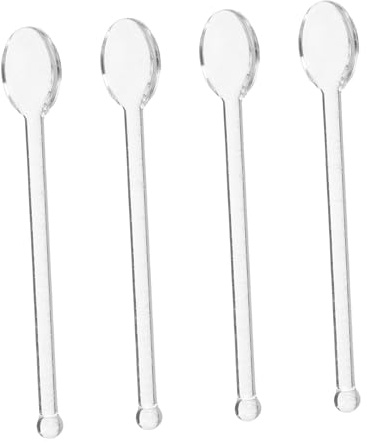 Healifty 4pcs Transparent Glass Stirring Spoons Clear Mixing Sticks for Coffee Tea and Desserts Elegant Kitchen Supplies for Home Bar and Party Use