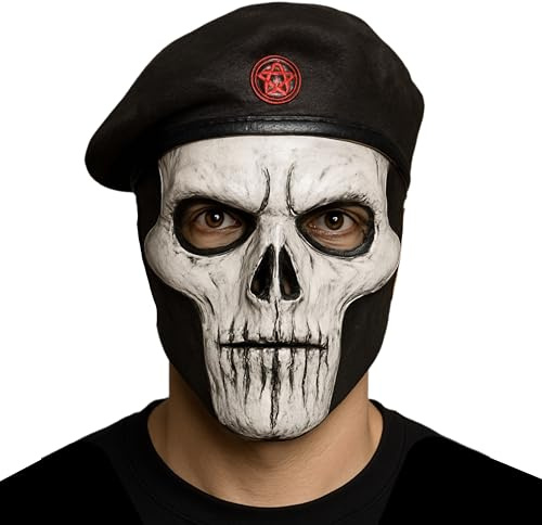 eBoutik - Novelty Horror Skull Full Face Mask Halloween Costume Accessory - Spooky Skeleton Superhero Design for Theme Parties For Adults