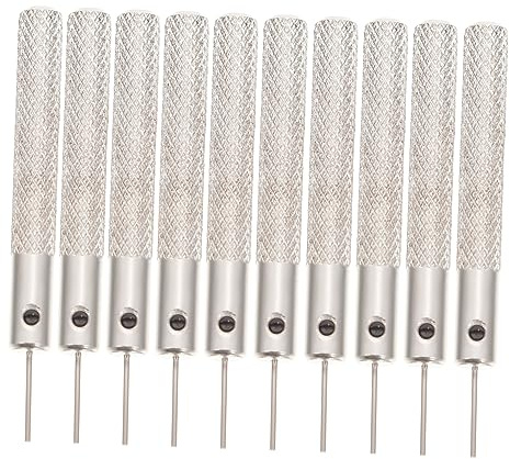 HOMSFOU 10pcs Sim Card Remover Pins Ejector Tool Set Lightweight Iron Material Reduce Damage to Phone Jack Universal for Mobile Phone Sim Tray Extraction | Portable Lightweight Silver Needles, Reduces Damage Risk, Handy Tray Access, Spare Pack for Quick Card Swaps