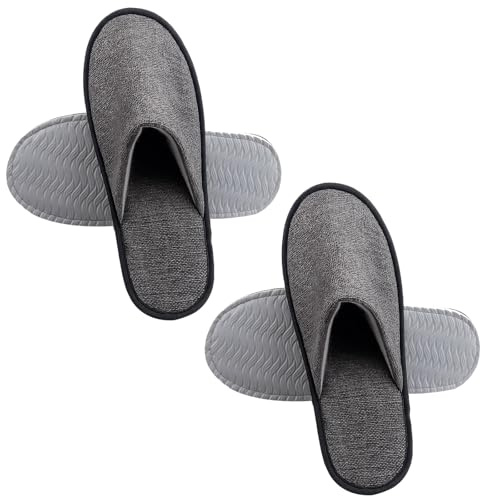 HcvGcm Gästehausschuhe, 2 Paar Gästepantoffeln Aus Weichem Stoff, Hotelslipper Für Gäste, Haus Schuhe Für Damen Und Herren, Waschbar Und Bequem, Größe 38-44