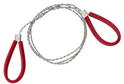 Sierra de mano de cuerda de alambre de acero resistente de 4 capas, herramienta ergonómica multiusos para tareas de jardinería y corte de metal, cortador manual de alambre