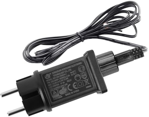 Kalolary Adaptador Inflable 12V 1/2/1,5A Clase 2 IP44 Transformador Impermeable, Fuente de Alimentación con Cable para Luces LED y Decoraciones de Jardín, Repuesto para Inflables de Navidad (2,0A)