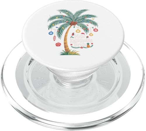 Mele Kalikimaka Tropical Christmas Hawaiian Palm Tree Xmas PopSockets PopGrip per MagSafe