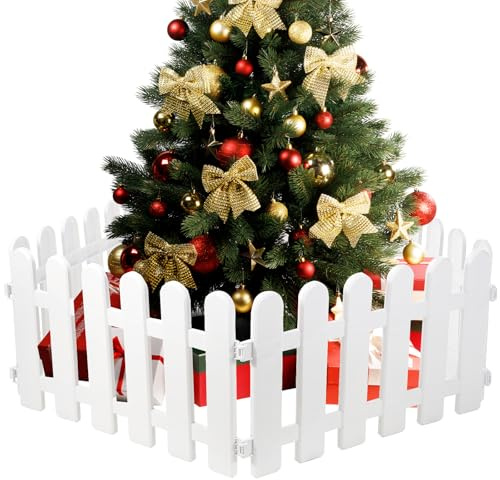 GALPADA Lot de 5 Clôtures Blanches de Jardin en Plastique Solide, Tête Arrondie, Dimensions 50x30 Cm, Bordures Décoratives pour Pelouse et Terrasse, Protection Extérieure Polyvalente