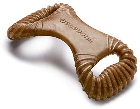 Benebone Indestructible Dental Dog Chew Toy for Aggressive Chewers, Long Lasting Tough Boredom Breaker for Dogs, Real Bacon Flavour, For Medium Dogs, Made in the USA