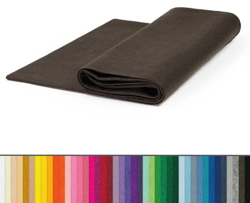 The Felt Store Bastelfilz Meterware 1,6mm Braun, Filzstoff Länge 3 m, Breite: 1,8 m