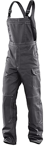 KÜBLER ORGANIQ Arbeitslatzhose anthrazit, Größe 29, Herren-Arbeitslatzhose aus Baumwolle, Arbeitslatzhose mit Knieschutztaschen nach EN 14404, bequeme Arbeitslatzhose von KÜBLER Workwear