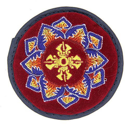 Tibetan Velvet Embroidered Small Singing Bowl Cushion Double Dorji