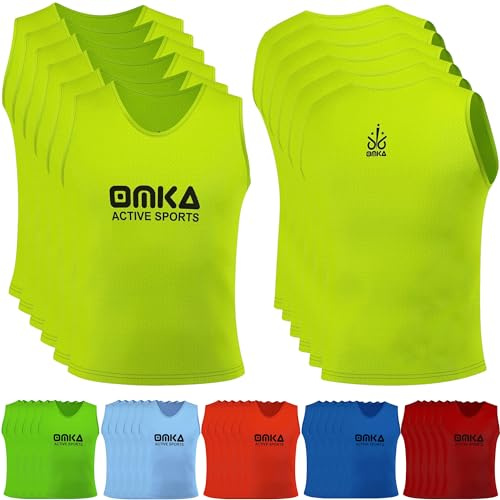 OMKA 6 Stück (6er-Set) Fußball Leibchen Lätzchen Trainingsleibchen Markierungshemd Fußballleibchen für Kinder Jugend und Erwachsene |