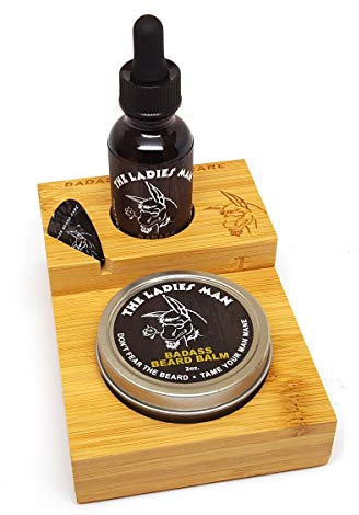 Badass Beard Care The Loaded Compact Caddy - Includes Guitar Pick, 1oz of Beard Oil, 2oz of Beard Balm or Wax of Your Choice - Natural Ingredients, Keeps Beard and Mustache Full, Soft and Healthy