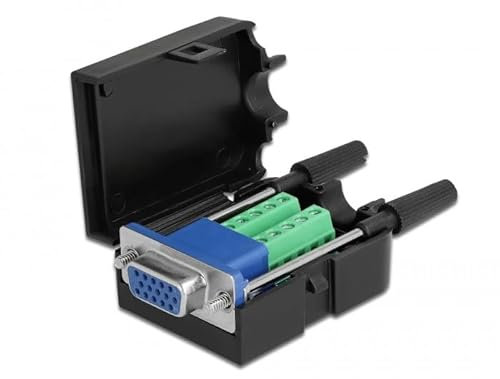 Delock Adapter VGA 15 Pin Buchse zu Terminalblock 10 Pin mit Gehäuse