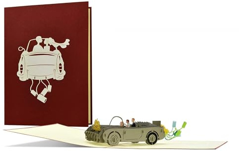 Diese-Klappkarten Hochzeitskarte Auto I Edel und Elegant|Glückwunschkarte Hochzeit für Brautpaar|Geschenkidee für Hochzeitsgeschenk|Geschenk und Karte zur Hochzeit|L19