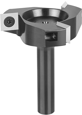 SpeTool Planfräser 12mm Schaft 60mm Durchmesser mit Wendeplatten Präziser Flächenfräser Planfräser für Oberfräse 3 Flöten CNC Schaftfräser Planfräsen Abflachfräser