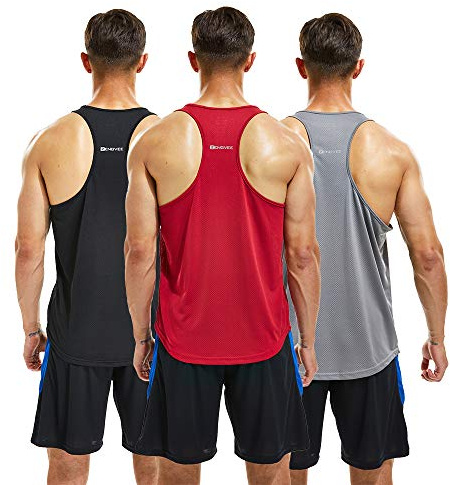 frueo 3 Pack Mens Running Muscle Tank Top Quick Dry Breathable Y-Back Vest | sport workout body building loose fit training athletic vest,gym tank top,exercise tops,sleeveless,activewear,running singlet