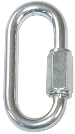 Amig - Confezione da 2 maglie rapide con chiusura a vite Mod.30160 per collegare corde, catene, cinghie o nastri, in acciaio zincato, moschettone per collegamenti rapidi, dimensioni: Ø4 x 40 mm