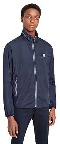 ARMANI EXCHANGE Lightweight Zip-up Hooded Windbreaker Jacket 8NZB07, Giacca a vento Uomo, Blu (Navy Blazer), XXL