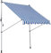 Outsunny Tenda da Sole 2x1.5m per Esterno a Rullo con Manovella, Telaio Telescopico e Angolazione Regolabile, Blu
