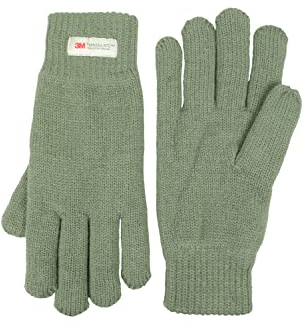 Mountain Warehouse Thinsulate Damen-Strickhandschuhe - warme Damenhandschuhe, Handschuhe mit Strickeffekt, doppelt gefüttert - für Reisen, kaltes Wetter und Urlaub Grün Einheitsgröße