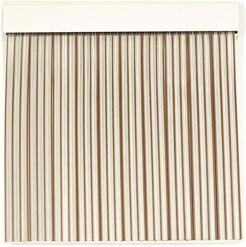 Genérico Tende per esterni con porta anti-mosche, in materiale PVC e barra in alluminio, ideali per terrazza e giardino (marrone - trasparente, 90 x 230 cm)