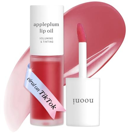 NOONI Korean Lip Oil - Appleplum | Long-Lasting, Moisturizing, Plumping, Revitalizing for Dry Lips, Waterproof, No Peel Off, Korean Tint, Hydrating Lip Stain, Nourishing Crystal Clear, 0.12 FL Oz